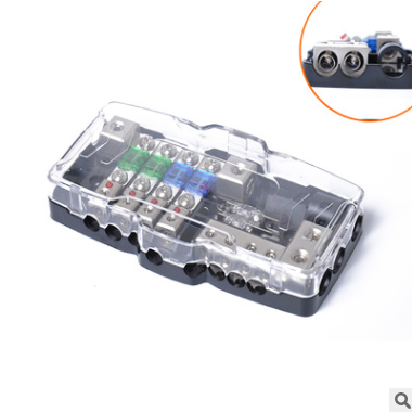 跨境优选汽车音响配件 多功能保险丝盒带led灯 改装音响线路盒图2