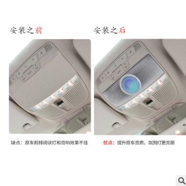 适用于奔驰新C级GLC新E级顶棚眼镜盒阅读灯双喇叭 同步原厂氛围灯图3