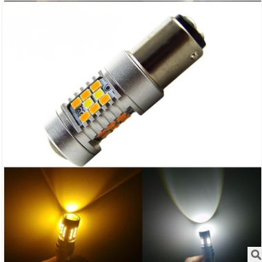 汽车led双色刹车灯T20 1157 3030 28SMD双色 白+黄 行车灯图2