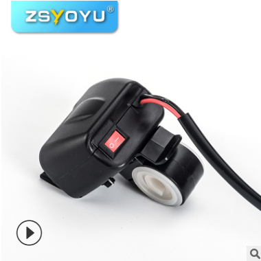 摩托车改装配件双usb带数显温度表防水快充12V24v通用手机充电器图3