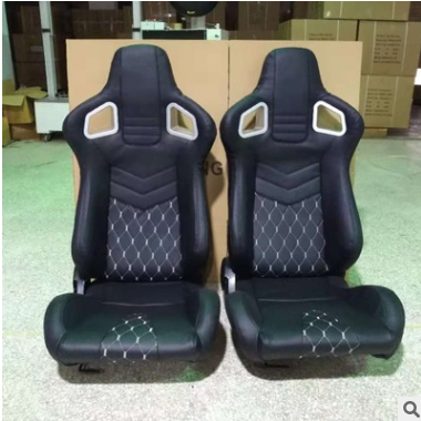 特价批发改装汽车座椅带调角器单滑道调节PVC发泡海绵赛车椅图2