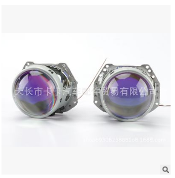 海拉5透镜 海5 汽车大灯改装 高清 蓝膜透镜 各种颜色底座可选图2