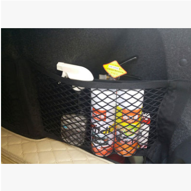 通用型汽车后备箱网兜座椅后背魔术贴双层行李网储物袋收纳网用品图2