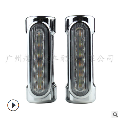1.3寸护杆灯 哈雷摩托车LED护杠灯 白色日行 黄色转向铝体管夹灯图3