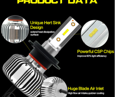 跨境专供汽车led大灯S1 F40B爆款无风扇铝体散热led车灯 改装厂家图2