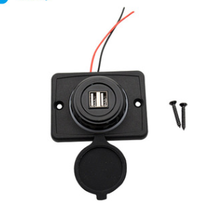 新品 汽车摩托车配件LED指示灯双USB 12V-24V车载车充插座图3