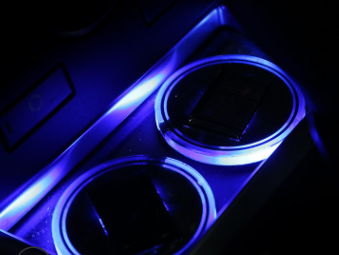 汽车发光水杯垫车载防滑垫太阳能杯垫LED氛围灯内饰改装汽车用品图3