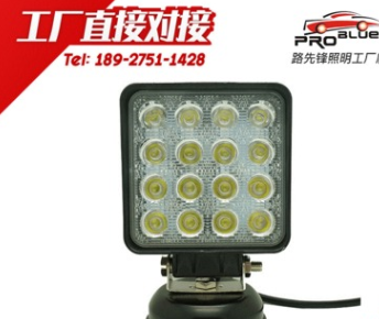 厂家直销新款16珠48W汽车厚款工作灯 LED检测大灯汽摩配件前照灯图1