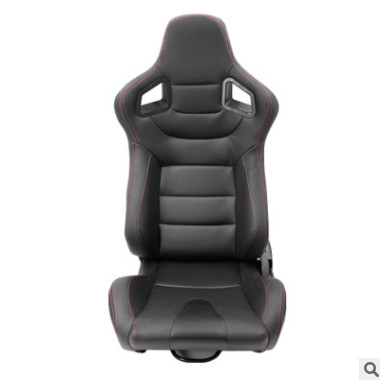 跨境热销改装米黄色PVC双调双滑轨可调节真皮赛车椅汽车安全座椅图2