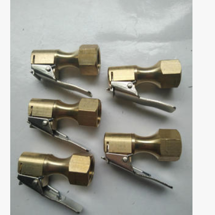 全铜夹子打气嘴，压把打气嘴，胎压枪头，汽车气门嘴充气转换接头图2