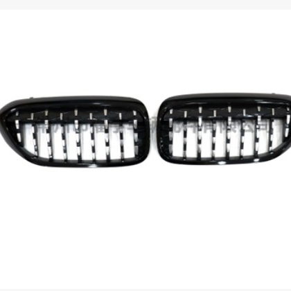 适用于G30 G38MP改装中网流星款亮黑 半黑 全电镀汽车前进气格栅图2