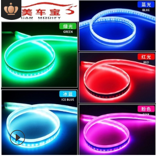 超薄外置双色导光条30cm 45cm 60cm双色流光灯汽车装饰转向灯图3