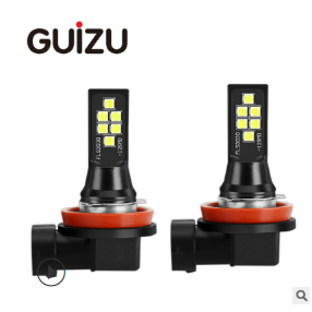 跨境专供汽车高亮前雾灯H8/H11 3030 12SMD 解码爆闪LED防雾灯