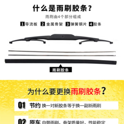 雨刮器胶条适用日产新阳光轩逸蓝鸟楼兰天籁雨刷胶条骐达逍客奇骏