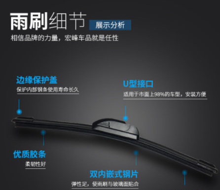 适用于北京汽车BJ20专用雨刮器原厂原装16-18无骨前后雨刷胶条片图2