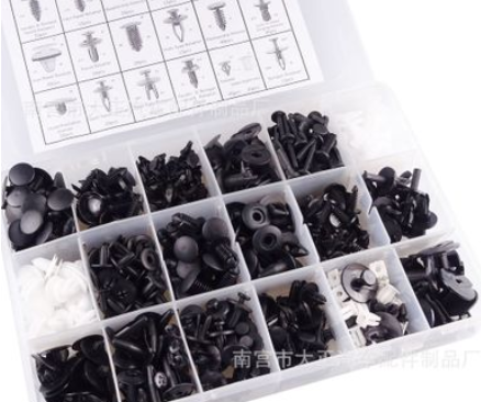 415PCS盒装卡扣适用于福特别克汽车门板保险杠护板尼龙铆钉套装图2