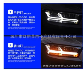 2016~2018奥迪Q7大灯,奥迪Q7前照灯，奥迪Q7日行灯，奥迪Q7雾灯图3