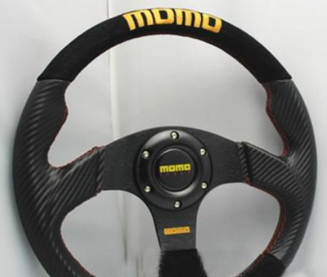 汽车改装方向盘 MOMO碳纤磨砂皮 14寸350MM赛车竞技通用方向盘