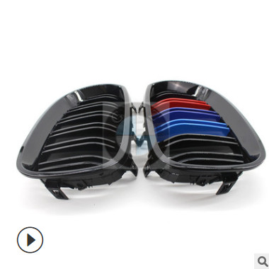 供应适用于宝马5系E60 04-09 520l 523i 525 亮黑双线M版中网图2