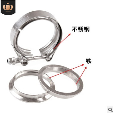 ebay汽配不锈钢喉箍304法兰卡箍v型卡箍管道抱箍汽车改装排气管图3