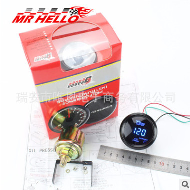 MR HELLO 改装汽车仪表数字蓝光显示油压表 赛车仪表 带传感器图2