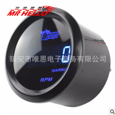 MR HELLO 2英寸52mm 汽车蓝光数显汽车转速表 黑壳 改装仪表图3