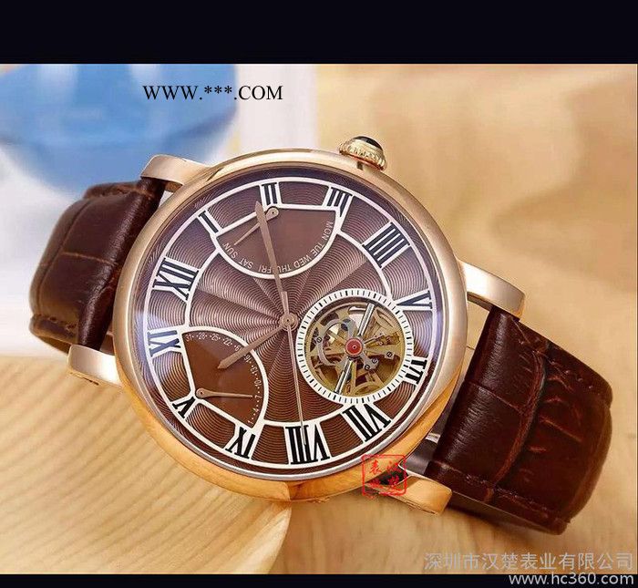多功能机械手表带星期日历陀飞轮机械表时尚镂空全自动男士腕表图2