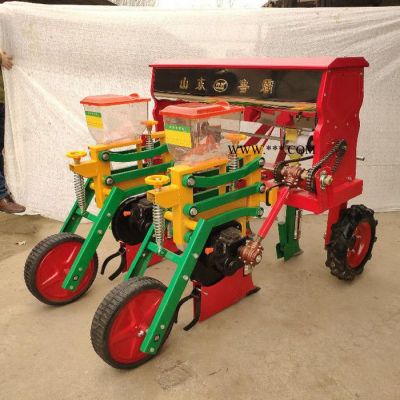 鲁霸两行六连杆悬浮式后传动玉米播种机  玉米精播机厂家