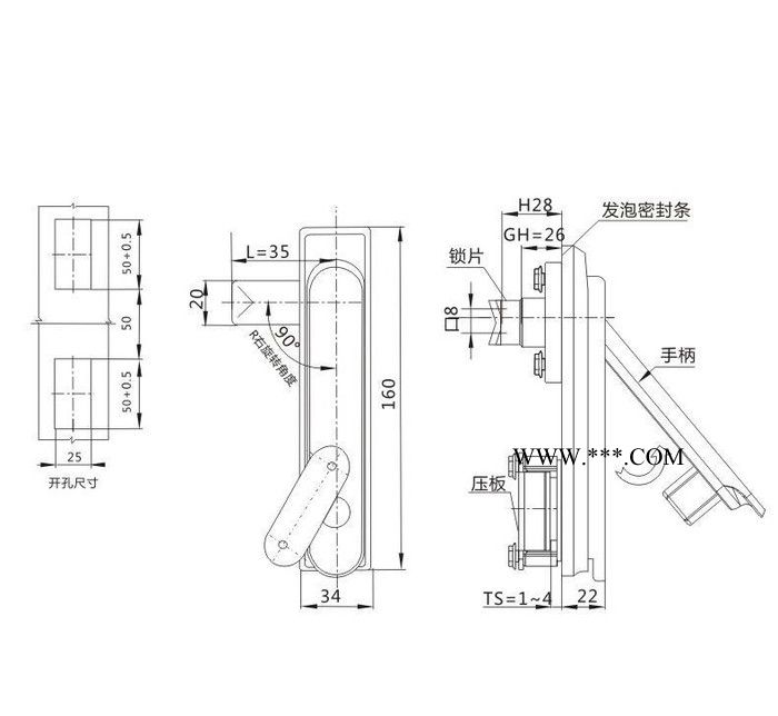 MS840-1  连杆锁 电柜门锁 配电箱锁 工业柜锁图13