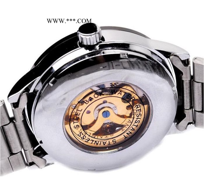 手表带包装盒 镂空机械表飞轮机械男钢带全自动机械手表男士图2