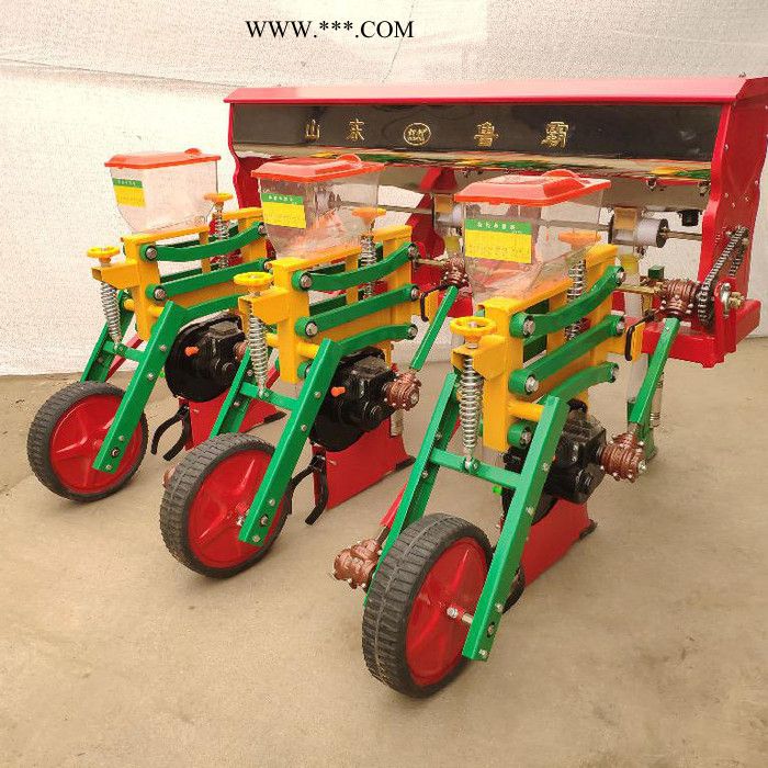 鲁霸三行六连杆悬浮式后传动玉米播种机 玉米精播机厂家图4