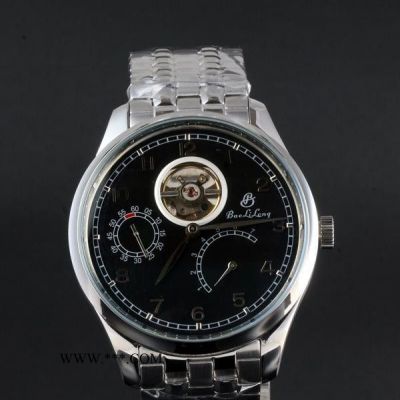 时尚个性自动机械表 陀飞轮手表储能手表 Baolilong品牌男士钢带手表