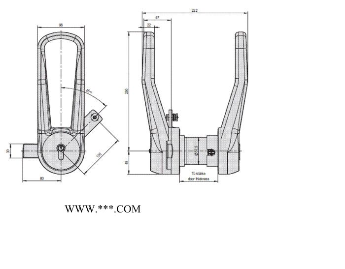 德国STUV3.31.0610.1冷库门连杆锁图2
