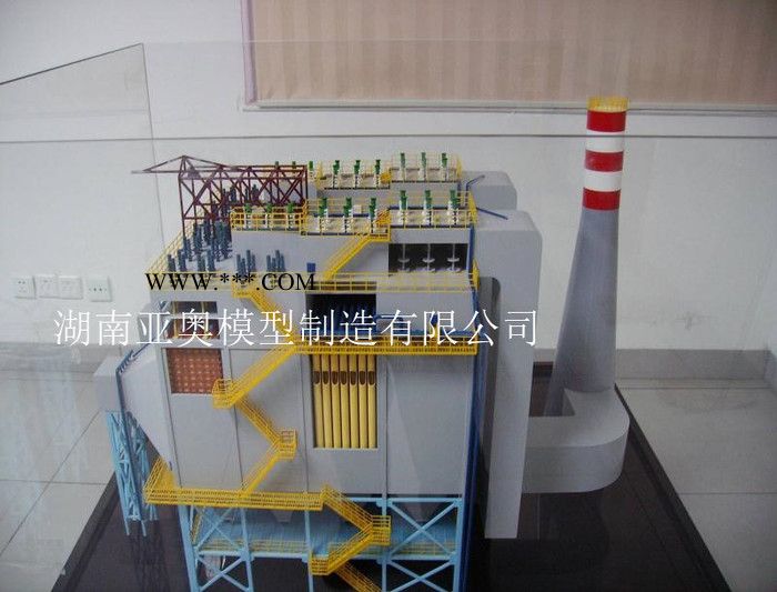 亚奥定制火力发电厂生产过程灯光演示板 立式活塞式压缩机模型 煤场堆取料机 除氧器及水箱内部结构模型图3