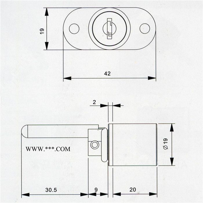 maxers 288-19 办公抽屉锁 正面三连杆排锁图2