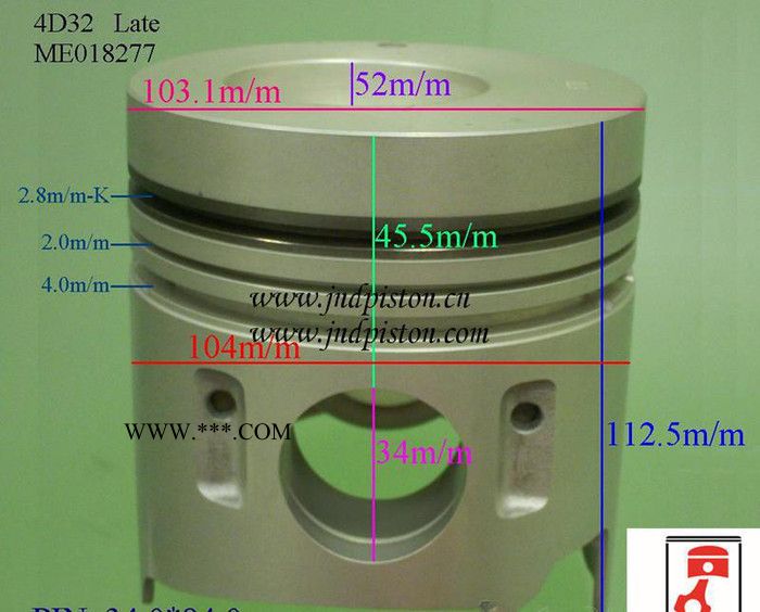 直销品质保证 活塞 三菱活塞 ME018274 4D32 汽车活塞图2