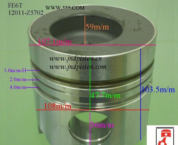 直销 品质保证 尼桑活塞 FE6 12011-Z5968 卡车活塞图2