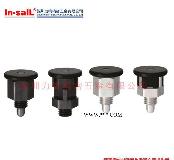 螺纹部短型树脂旋钮 分度定位销 PXSA型黑色尼龙弹簧锁销图2