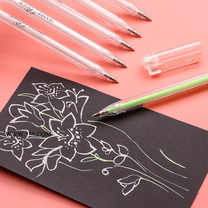 高光笔白色diy绘画笔手绘美术绘画笔银笔白色记号创意白金银色记号笔油漆笔签到笔补色补漆笔金图2