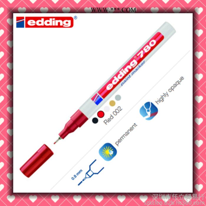 供应德国进口艾迪edding780油漆笔耐酒精耐高温不掉色金属记号补漆笔图7