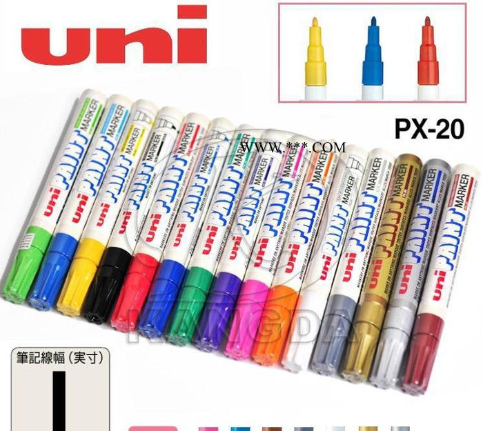 UNIPX-20油漆笔 婚礼签名笔 汽车轮胎补漆笔 补色修色图3