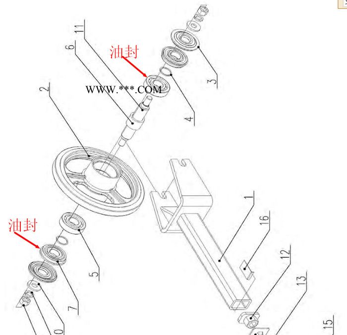 收割机配件履带底盘张紧轮油封MC30-72-12/17履带导向轮密封件图2