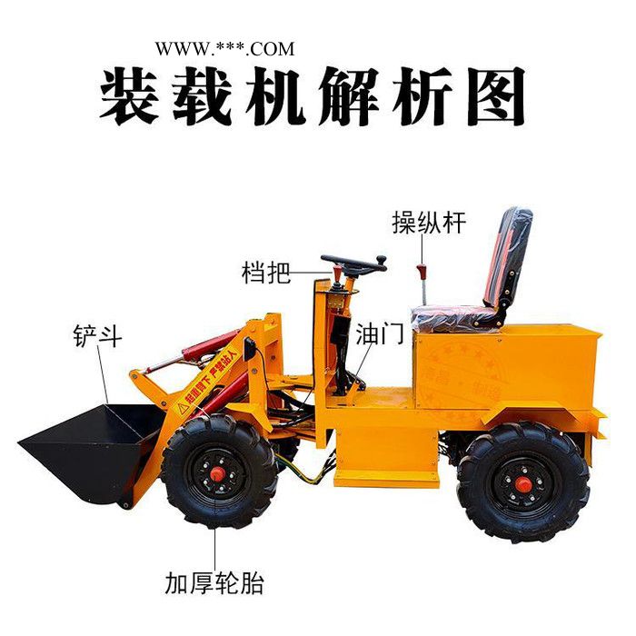 万国 WG-11 电动铲车  传动轴型四驱电动铲车  动力强劲 操作简单 小型电动装载机图5