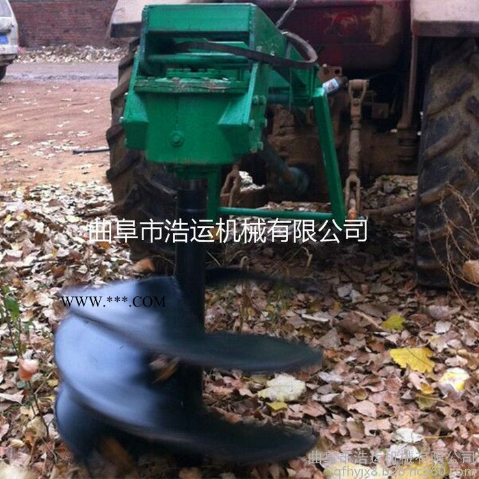 山东曲阜浩运机械山地植树栽树挖坑机 一机多用型拖拉机牵引式地钻 传动轴传动图2