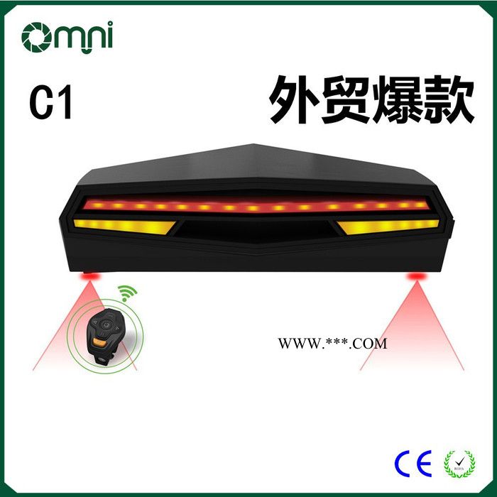 欧米USB充电自行车无线遥控转向灯激光尾灯可充电安全警示灯 深圳厂家图2