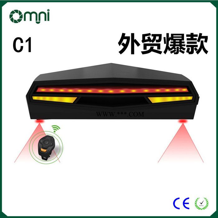 欧米USB充电自行车无线遥控转向灯激光尾灯可充电安全警示灯 深圳厂家图5
