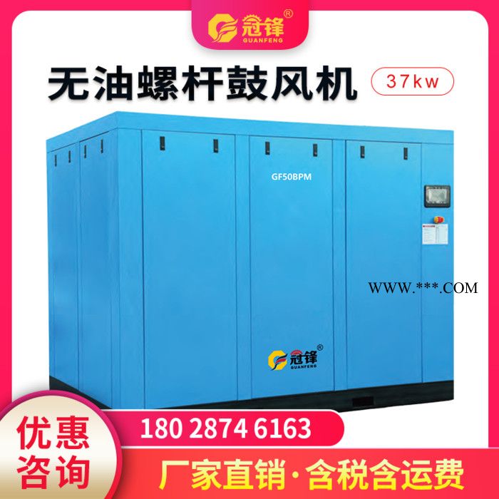 **高效节能螺杆鼓风机 熔喷布专用37/45/55kw无油变频螺杆式鼓风机 1.5公斤13立方无油螺杆鼓风机图5