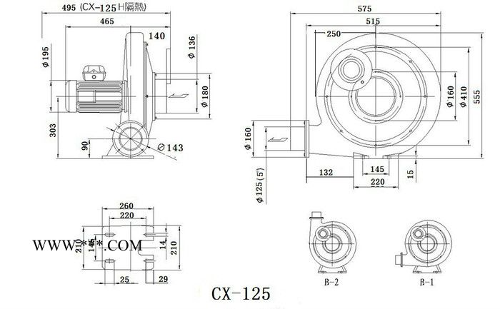 耐高温中压风机 东莞鼓风机 CX-125透浦式中压鼓风机图2