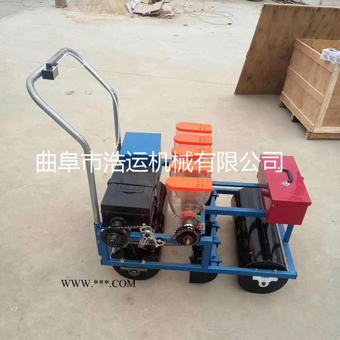 山东曲阜浩运机械多型号汽油蔬菜播种机 耐用省工高效率大棚蔬菜播种机油菜点播机图2
