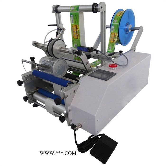 半自动圆瓶口服液消毒液贴标设备 玻璃水圆瓶贴标机图7